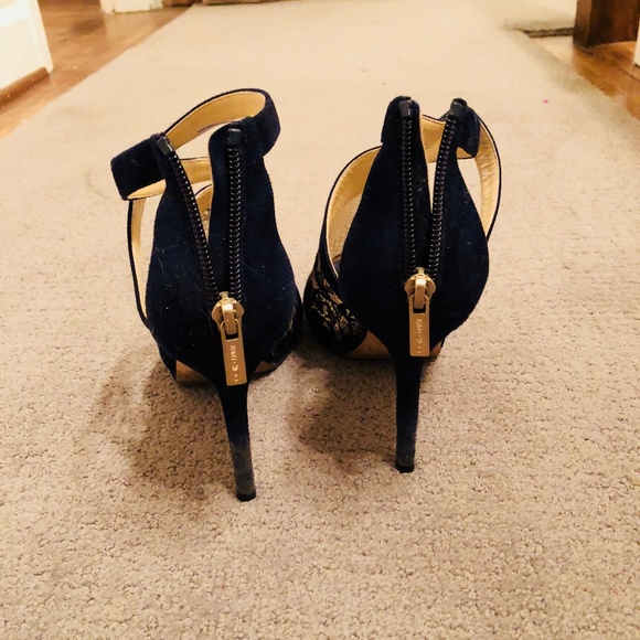 Jimmy Choo 'Vantage' Suede and Lace Heels - Picture 6 of 8